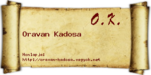 Oravan Kadosa névjegykártya